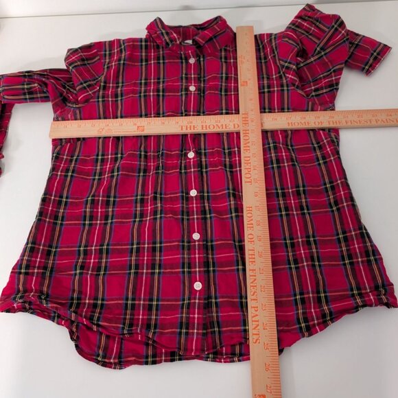 J Crew Factory Plaid Tartan Shirt Womens Size Large Red Long Sleeve Button Up - Picture 7 of 9